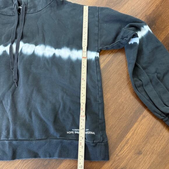 All Saints Rihan Women's Tye Dye Hoodie Black White Sz M Casual Y2K Lounge - Picture 5 of 10